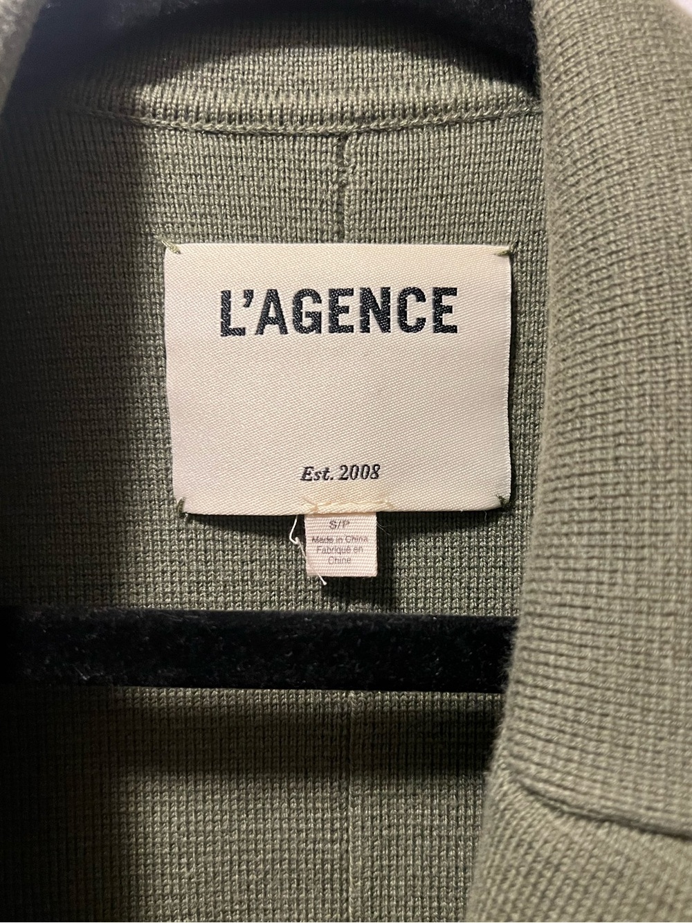 L'AGENCE Kenzie Knit Double-Breasted Blazer, Olive Color, Size Small - Picture 10 of 10